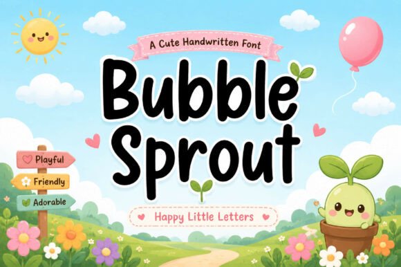 Bubble Sprout: A Handwritten Font for Joyful Design