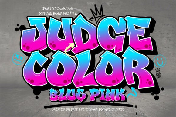 Judge Color Blue Pink: A Graffiti Font for Bold, Modern Branding