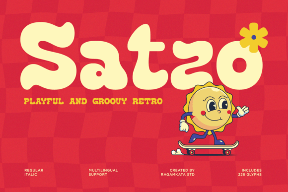 Ssatzo: A Groovy Retro Font for Bold, Playful Designs